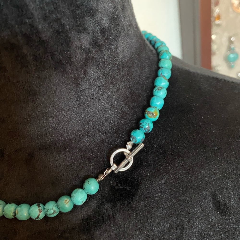 Turquoise & Amethyst beaded necklace - Picture 4 of 5